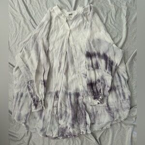 Aerie Purple Tie-Dye Button Up